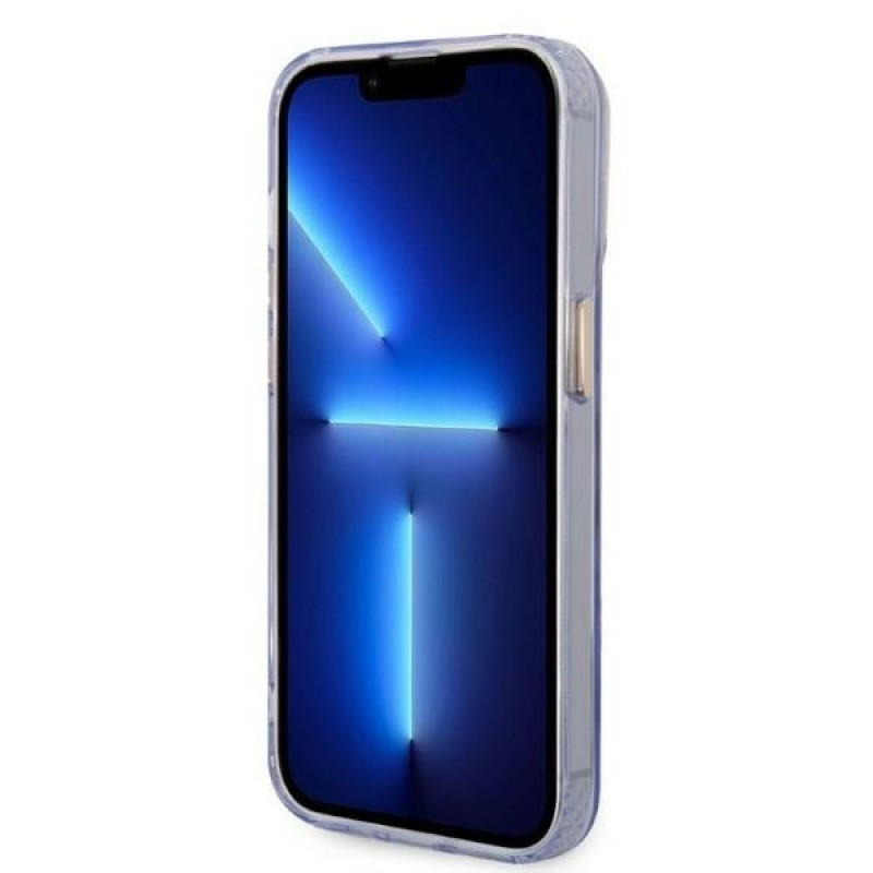 Capa rígida roxa Guess GUHMP14XHTCMU Apple iPhone 14 Pro Max, Gold Outline Translucent, MagSafe