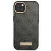 Guess GUHMP14MU4GPRK Capa rígida preta Guess para Apple iPhone 14 Plus / 15 Plus, 4G Logo Plate, MagSafe