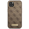 Guess GUHMP14MU4GPRW capa rígida castanha para Apple iPhone 14 Plus / 15 Plus, 4G Logo Plate, MagSafe