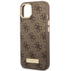 Guess GUHMP14MU4GPRW capa rígida castanha para Apple iPhone 14 Plus / 15 Plus, 4G Logo Plate, MagSafe