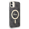 Guess GUBPN61H4EACSK Capa + Carregador Sem Fios para Apple iPhone 11, 4G Print, capa rígida preta, MagSafe