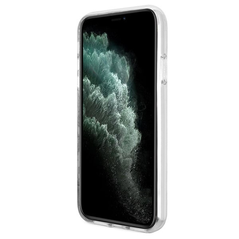 Guess GUBPN61H4EACSK Capa + Carregador Sem Fios para Apple iPhone 11, 4G Print, capa rígida preta, MagSafe