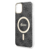 Guess GUBPN61H4EACSK Capa + Carregador Sem Fios para Apple iPhone 11, 4G Print, capa rígida preta, MagSafe