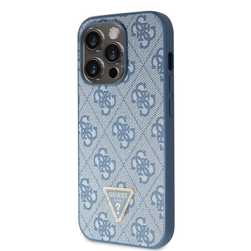 Guess GUHCP14XP4TDSCPB capa rígida azul para Apple iPhone 14 Pro Max, Crossbody 4G Metal Logo