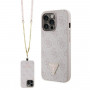 Guess GUHCP13LP4TDSCPP capa rígida rosa para Apple iPhone 13/13 Pro, Crossbody 4G Metal Logo