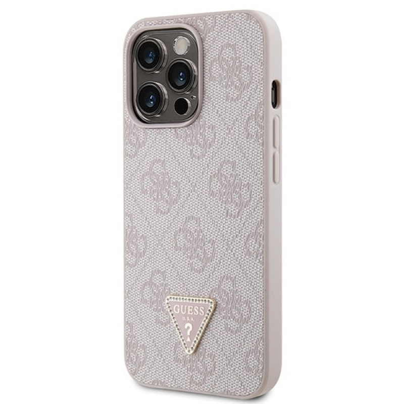 Guess GUHCP13LP4TDSCPP capa rígida rosa para Apple iPhone 13/13 Pro, Crossbody 4G Metal Logo
