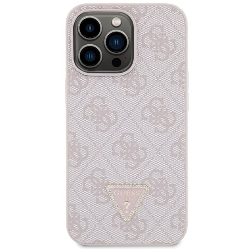 Guess GUHCP13LP4TDSCPP capa rígida rosa para Apple iPhone 13/13 Pro, Crossbody 4G Metal Logo