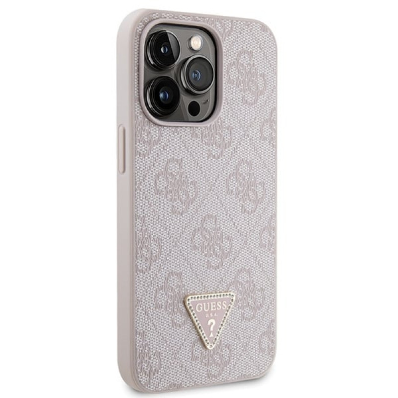Guess GUHCP13LP4TDSCPP capa rígida rosa para Apple iPhone 13/13 Pro, Crossbody 4G Metal Logo