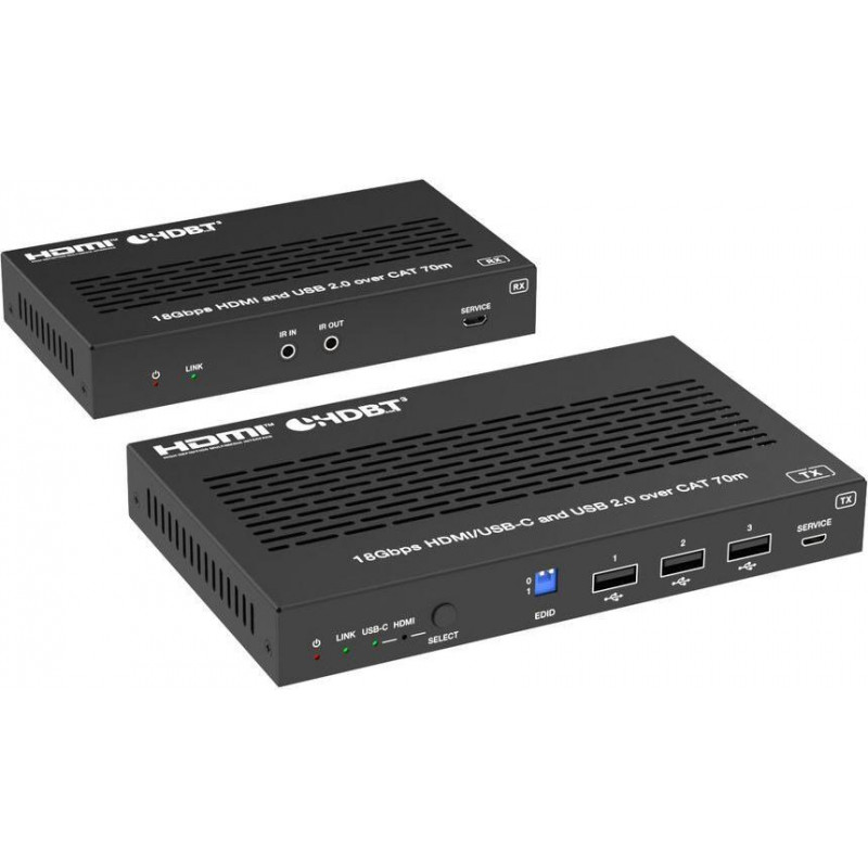 Extensor 4K HDMI e USB-C Vivolink VLHUB121-EXT