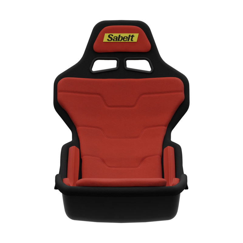 Banco de sim racing Sabelt SRP-1, carcaça em fibra de vidro, design de fórmula, acolchoado, vermelho de corrida