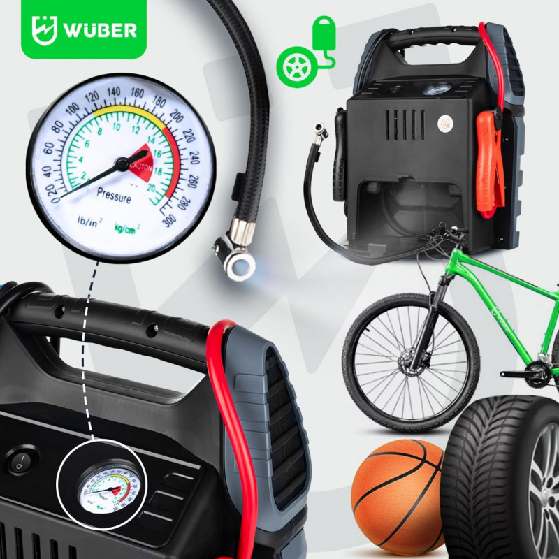 Compressor de ar booster 5-em-1 Wuber W14270 com arranque auxiliar