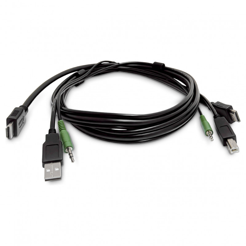 Cabo KVM HDMI StarTech.com SKHDMMKVM-06-TAA compatível com TAA, USB 2.0, áudio de 3,5 mm, 1,8 m