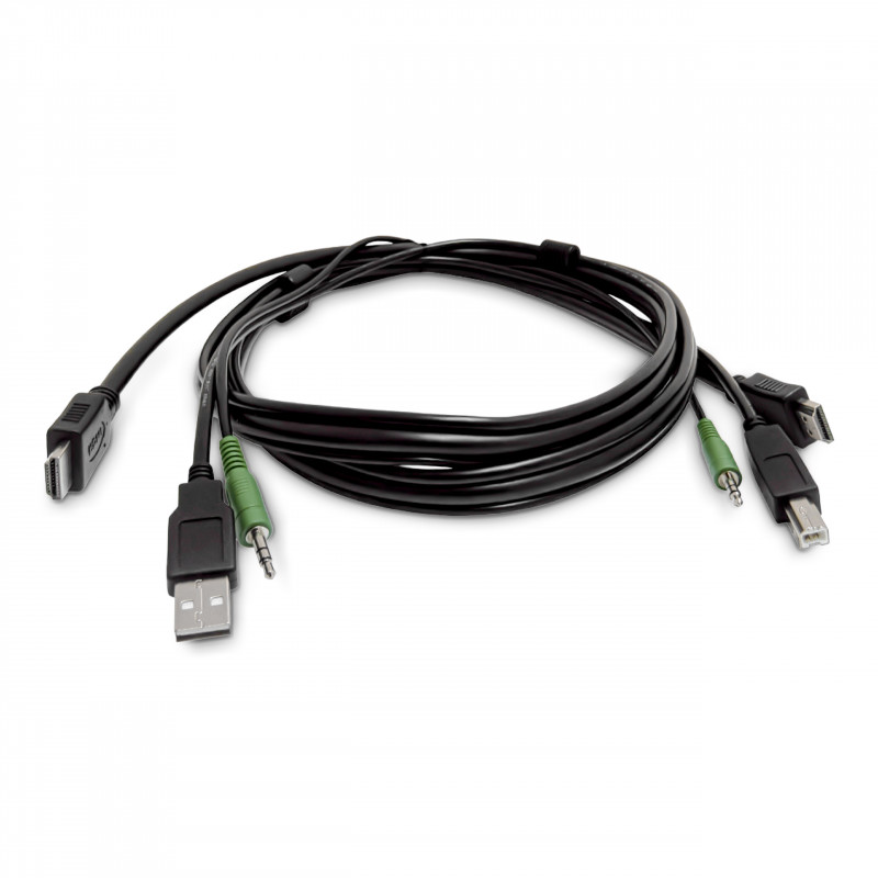 Cabo KVM HDMI StarTech.com SKHDMMKVM-06-TAA compatível com TAA, USB 2.0, áudio de 3,5 mm, 1,8 m