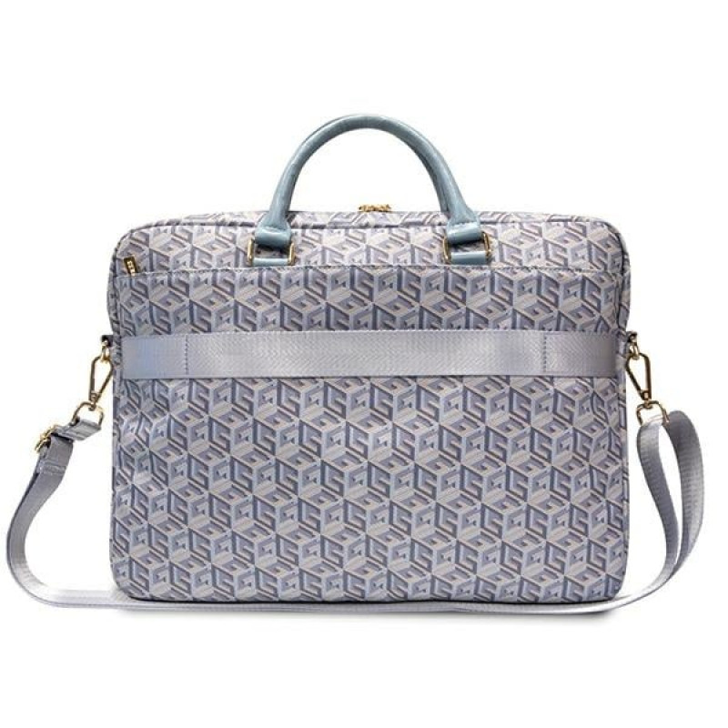 Mala para portátil Guess GCube Stripes GUCB15HGCFSEB, até 16", azul