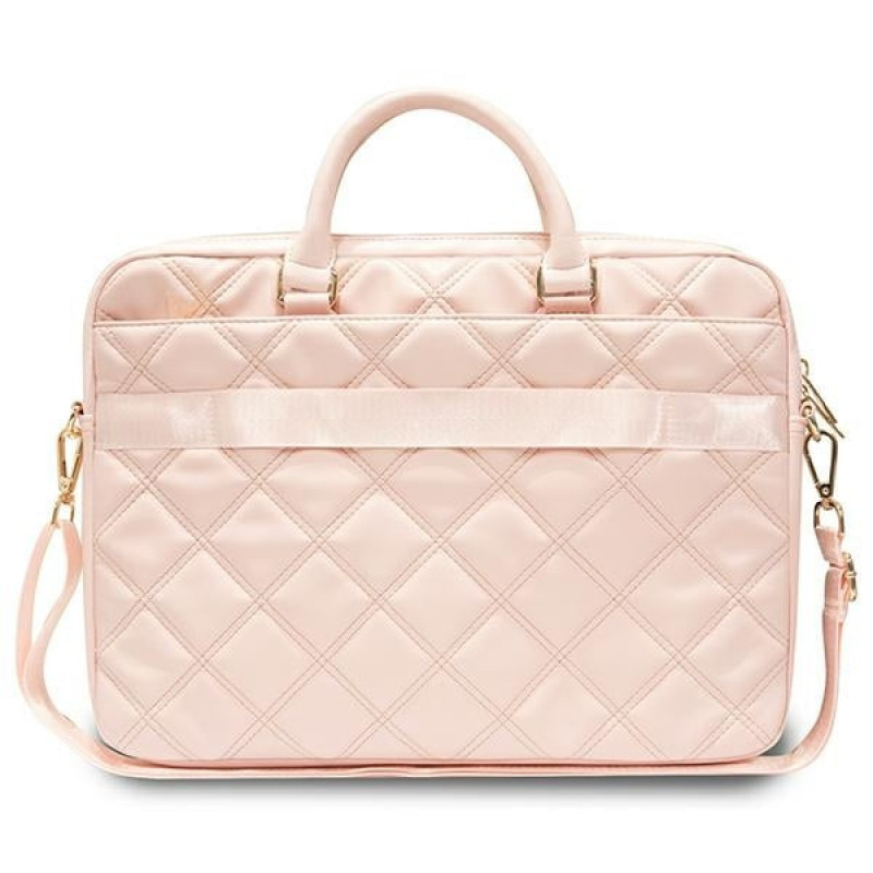 Mala para portátil Guess GUCB15ZPSQSSGP de 16 polegadas, Quilted 4G, rosa