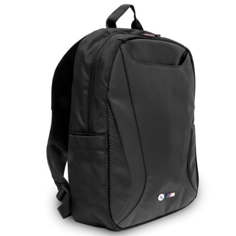 Mochila BMW BMBP15SPCTFK 16 polegadas, Carbon&Leather Tricolor, preta