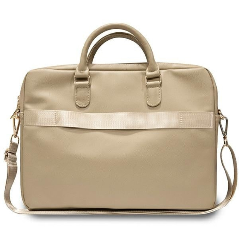 Mala para portátil Guess GUCB15ZPGSTEGD de 16 polegadas, Triangle 4G, dourado claro