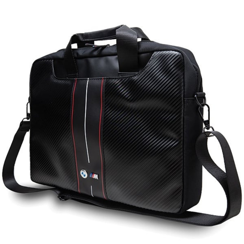 BMW BMCB15COMSCAKR Mala para portátil 15", Carbon Red Stripes, preta