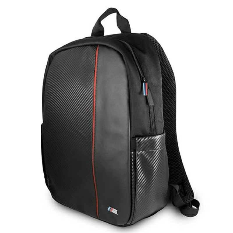 Mochila BMW BMBPCO15CAPRBK, 16 polegadas, preta Carbon Red Stripe