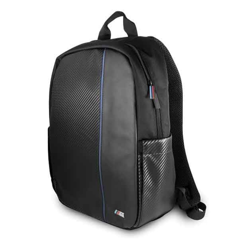 Mochila BMW BMBPCO15CAPNBK, 16 polegadas, preta Carbon Navy Stripe