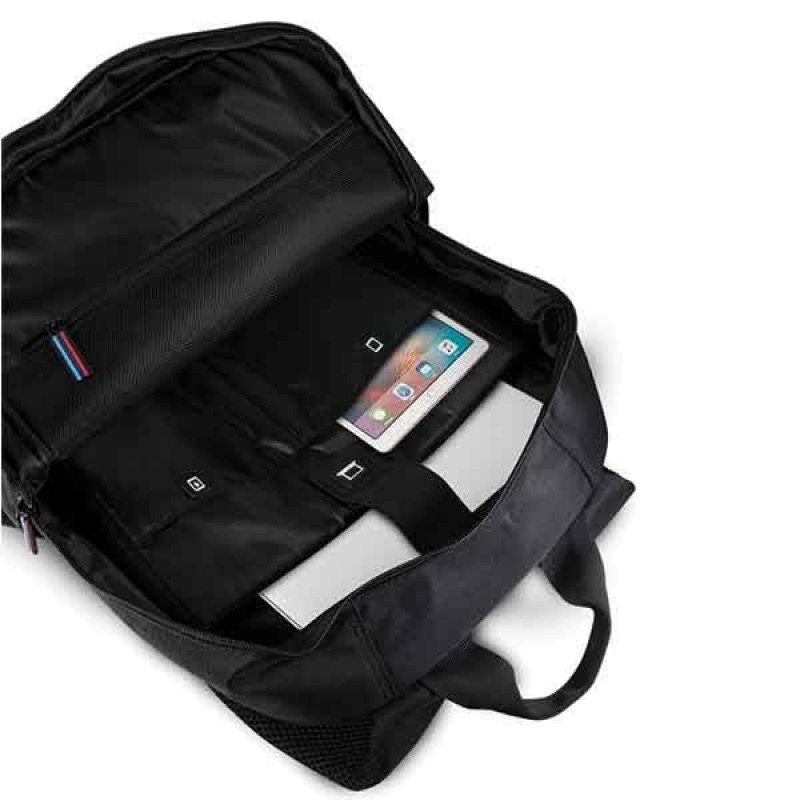 Mochila BMW BMBPCO15CAPNBK, 16 polegadas, preta Carbon Navy Stripe