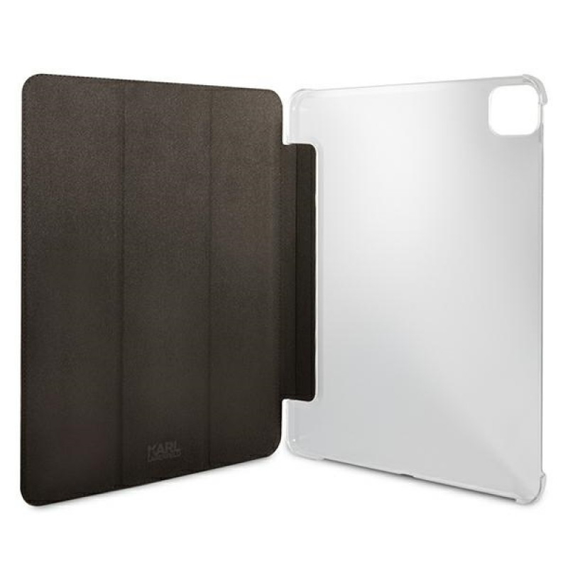 Capa tipo livro Karl Lagerfeld KLFC11OKHK para Apple iPad Pro 11 2021 3.ª geração, preta Saffiano Karl Head