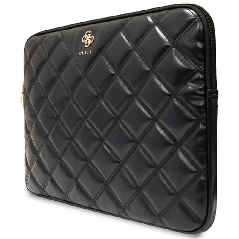 Guess GUCS14ZPSQSSGK Mala para portátil, 14 polegadas, Quilted 4G, preta