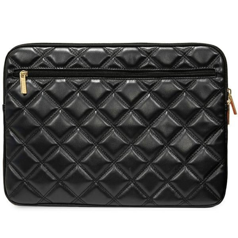 Guess GUCS14ZPSQSSGK Mala para portátil, 14 polegadas, Quilted 4G, preta