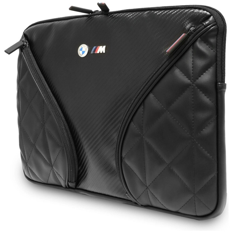 Mala para portátil BMW Carbon Pockets & Metal Logo 14", preta