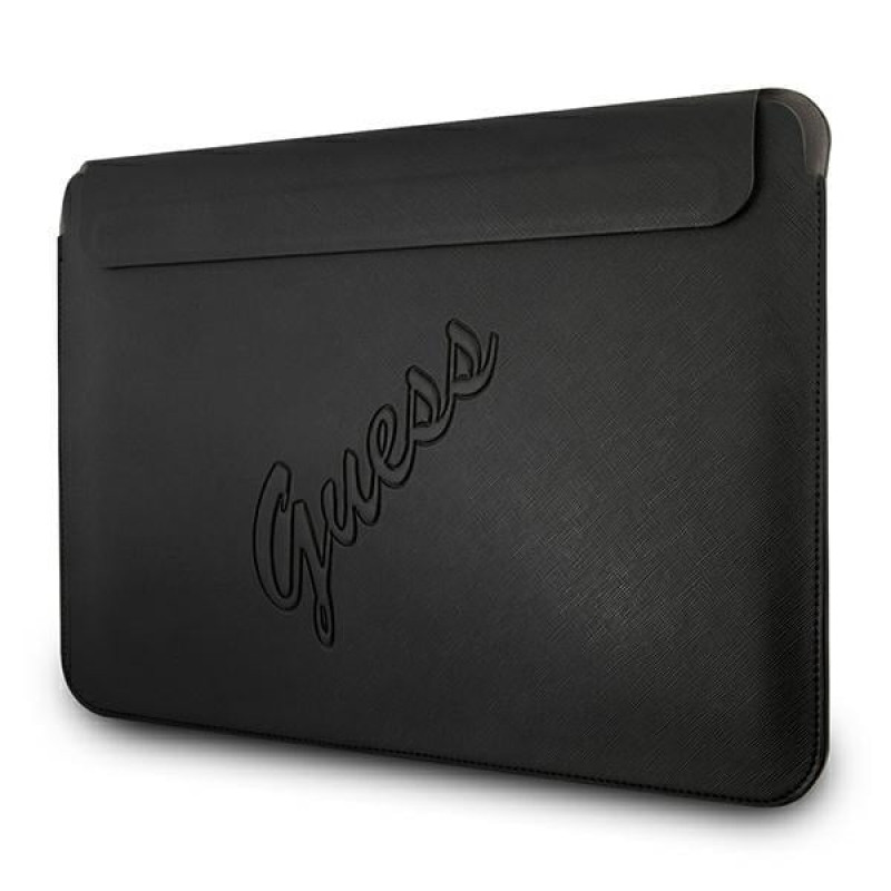 Capa Guess GUCS13PUSASBK Saffiano Script para portátil de 13", preta