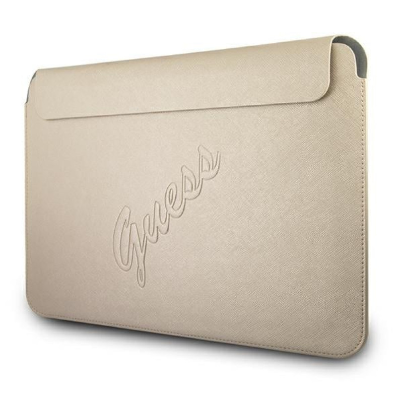 Capa Guess GUCS13PUSASLG Saffiano Script para portátil de 13" dourada