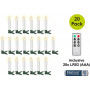 Goobay 75258 Velas de árvore de Natal LED sem fios (20 unid.), incl. 20x AAA (LR03), clipes, telecomando, temporizador, regulável, branco quente (2600 K)