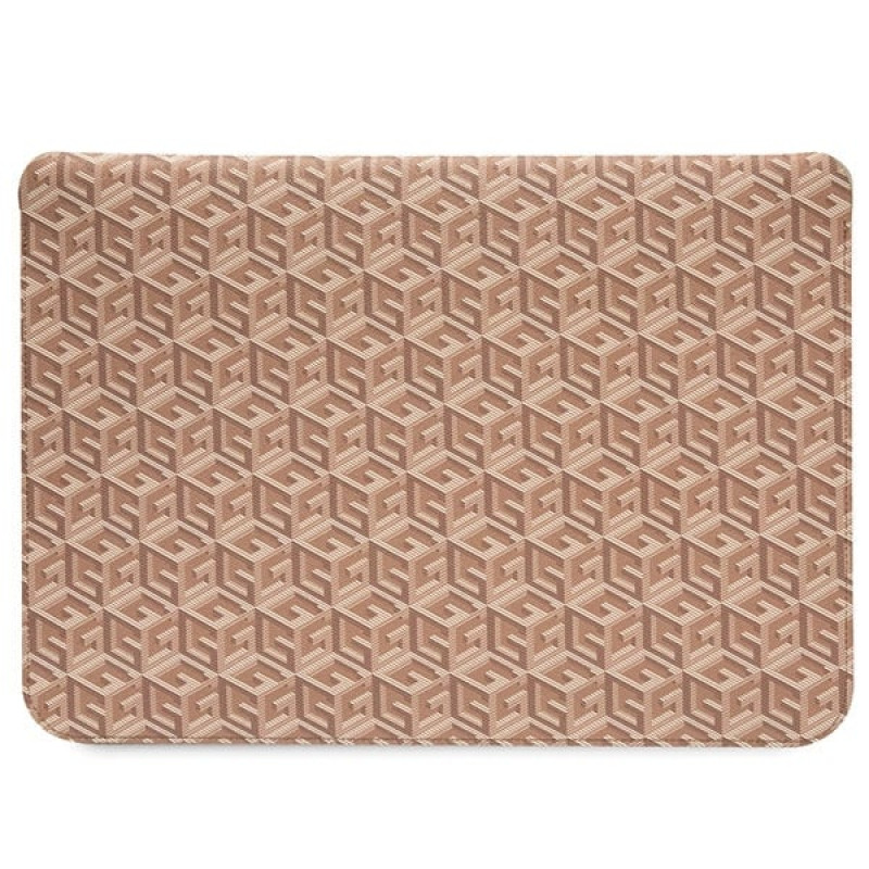Capa para portátil Guess GUCS14HGCFSEW 14", GCube Stripes, castanha