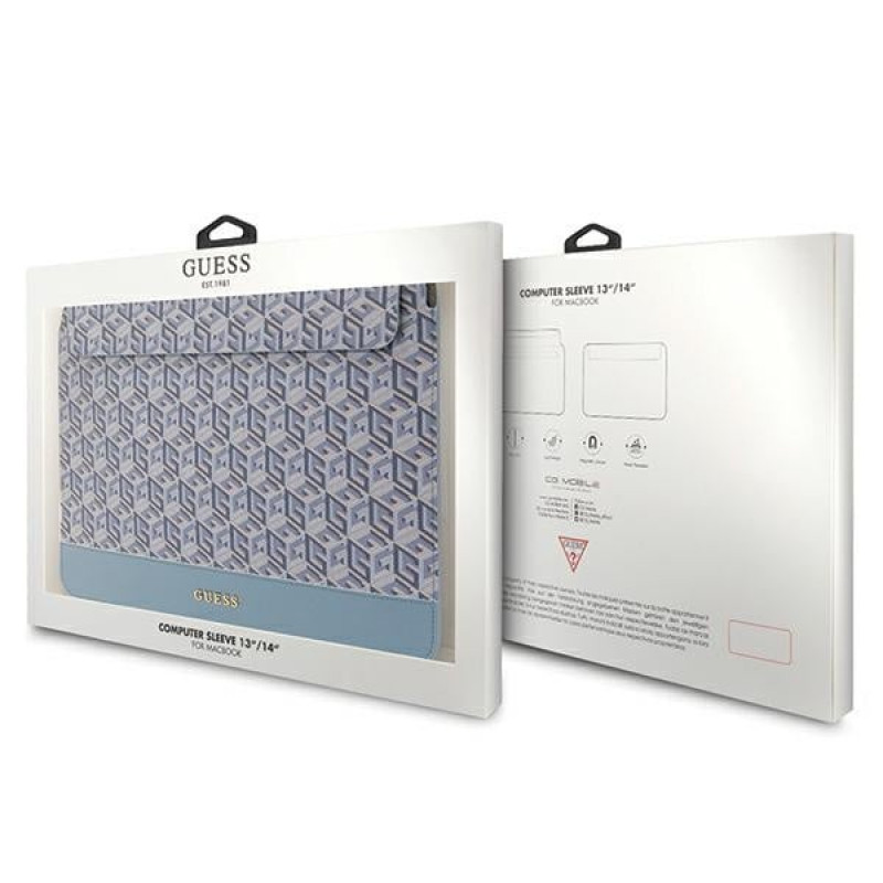 Capa para portátil Guess GUCS14HGCFSEB 14", GCube Stripes, azul