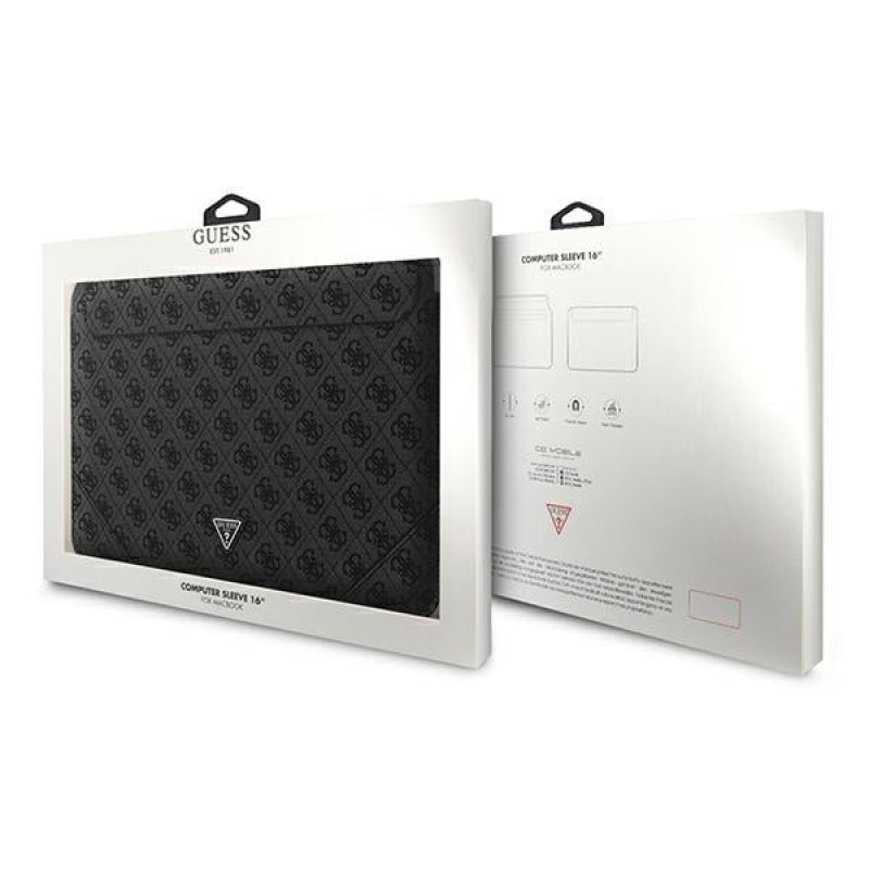 Capa para portátil Guess GUCS16P4TK 16 polegadas, 4G Uptown Triangle, preta