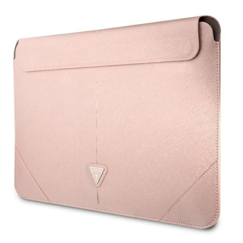 Capa para portátil Guess GUCS16PSATLP 16 polegadas, Saffiano Triangle, rosa
