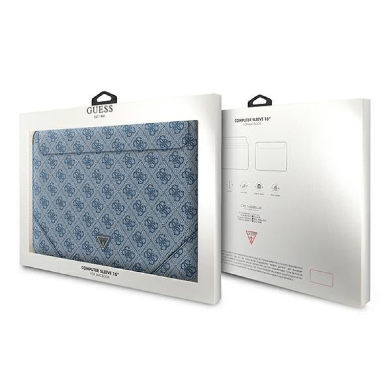 Capa para portátil Guess GUCS16P4TB 16 polegadas, 4G Uptown Triangle, azul