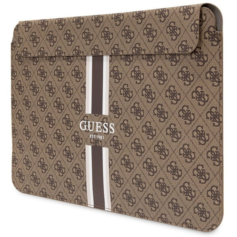 Capa para portátil Guess GUCS14P4RPSW 14 polegadas, 4G Printed Stripes, castanha