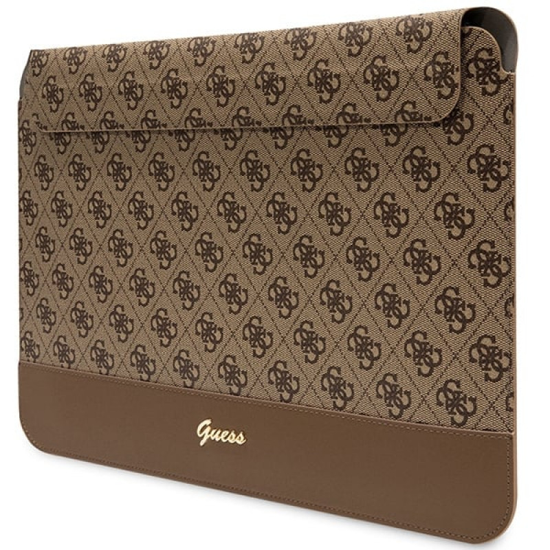 Capa para portátil Guess GUCS14PS4SGW 14 polegadas, 4G Stripe Metal Logo, castanha