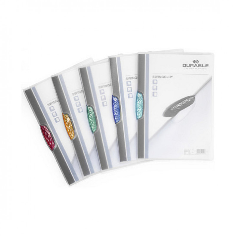 Pasta com clip Durable SWINGCLIP 30 A4 226000, transparente (25 un.)
