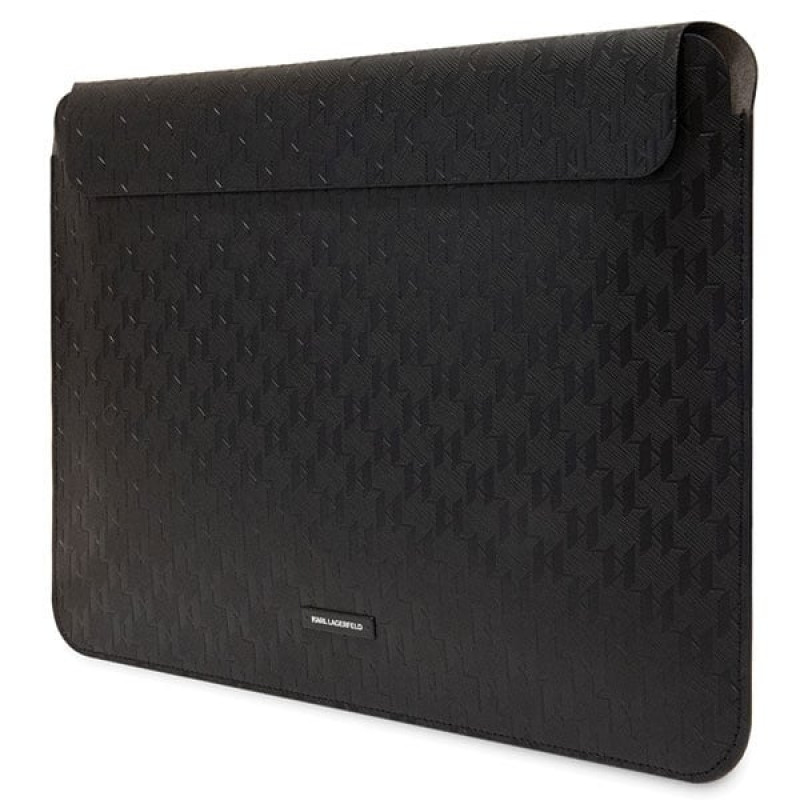 Mala para portátil Karl Lagerfeld KLCS14SAKLHPK para 14", preta, Saffiano Monogram Plaque