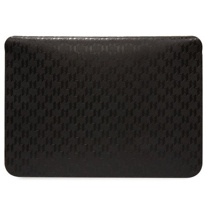 Mala para portátil Karl Lagerfeld KLCS14SAKLHPK para 14", preta, Saffiano Monogram Plaque