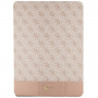 Guess GUFCP12PS4SGP Apple iPad Pro 12.9" (2020/2021/2022, 4.ª/5.ª/6.ª geração) capa tipo livro, 4G Stripe Allover, rosa