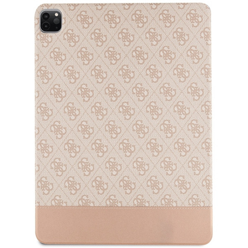 Guess GUFCP12PS4SGP Apple iPad Pro 12.9" (2020/2021/2022, 4.ª/5.ª/6.ª geração) capa tipo livro, 4G Stripe Allover, rosa