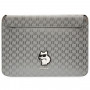 Mala para portátil Karl Lagerfeld KLCS14SAKHPCG para 14 polegadas, prateada, Saffiano Monogram Choupette