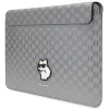 Mala para portátil Karl Lagerfeld KLCS14SAKHPCG para 14 polegadas, prateada, Saffiano Monogram Choupette
