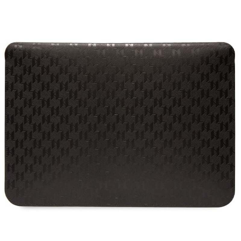 Karl Lagerfeld KLCS14SAKHPKK Mala para portátil de 14", preta, Saffiano Monogram Ikonik