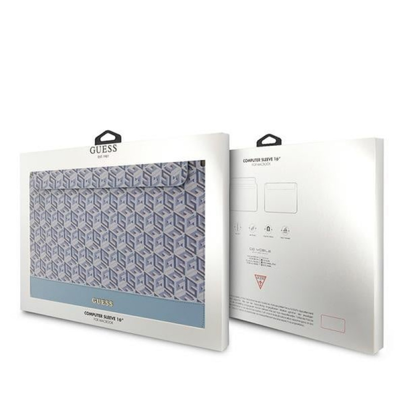 Guess GUCS16HGCFSEB Mala para portátil até 16", GCube Stripe, azul