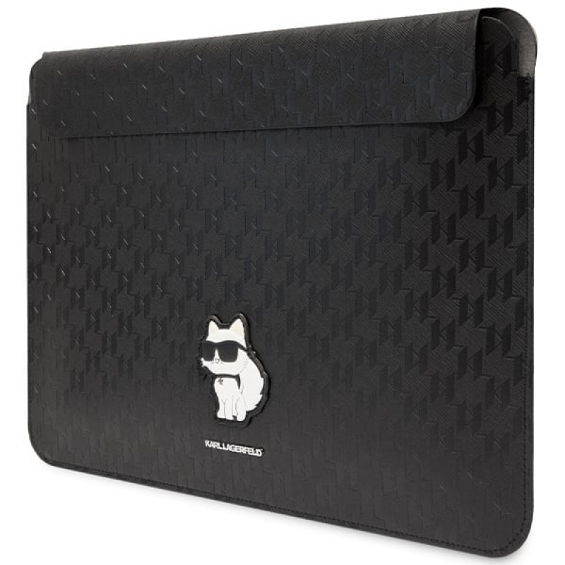 Karl Lagerfeld KLCS14SAKHPCK Capa para portátil de 14", preta, Saffiano Monogram Choupette