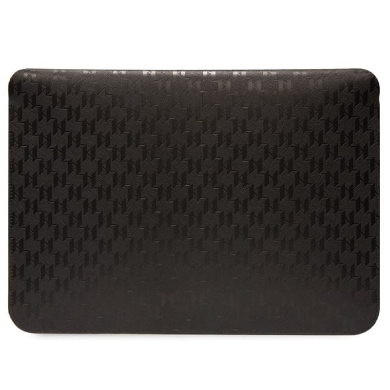 Karl Lagerfeld KLCS14SAKHPCK Capa para portátil de 14", preta, Saffiano Monogram Choupette